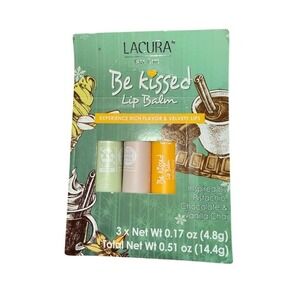 Lacura Be Kissed Lip Balm 3-Pack Pistachio Chocolate Vanilla Chai 0.51 oz